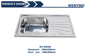 Évier de cuisine rectangulaire en acier inoxydable SUS 201 et 304, évier simple, évier de cuisine contemporain avec cascade, 5 ans - Product Image 4