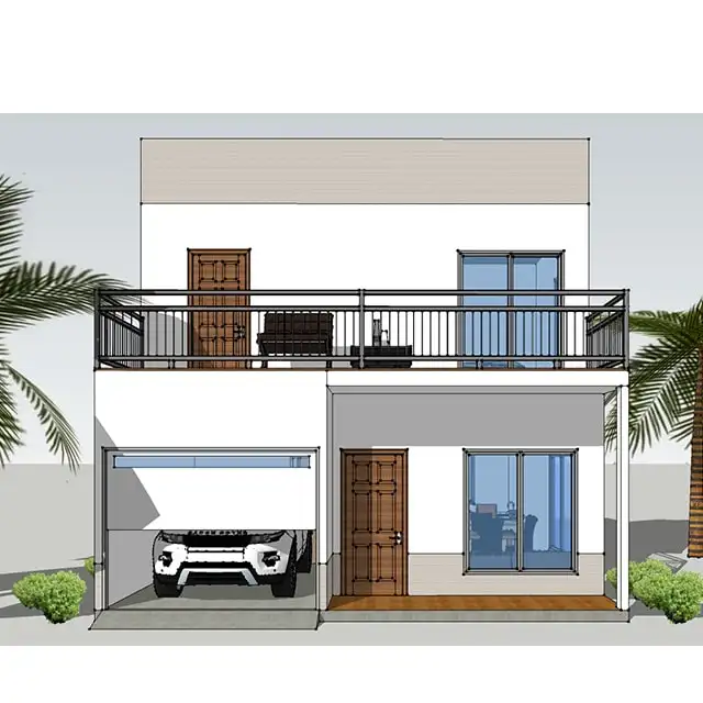 Nuovo disegno a buon mercato 2 camera da letto casa piano/a buon mercato casa prefabbricata con solido 119 millimetri di spessore della parete e pannello del tetto