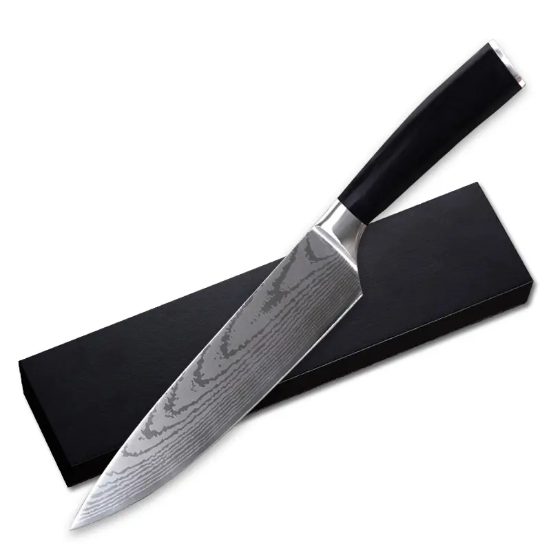 Timhome 7CR17mov דמשק דפוס סכין שף 8 אינץ נירוסטה מטבח סכיני גילוח חד