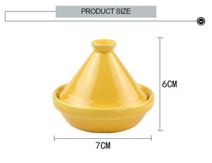 Grès jaune brillant, mini tagine marocaine avec couvercle spécial, 2 pouces - Product Image 4