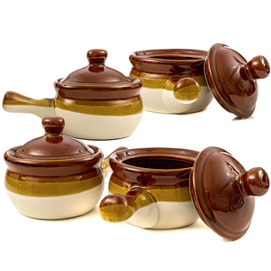 Mangkuk Wadah Sup Bawang Prancis Keramik dengan Pegangan - Product Image 1