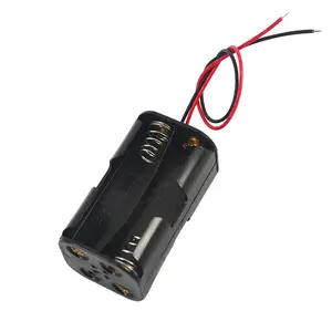 Pemegang Sel Baterai Plastik 6V 4 AA dengan Kabel Timbal