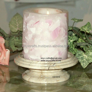 Portavelas de mármol de piedra grande Portavelas elegante para ocasión navideña - Product Image 1