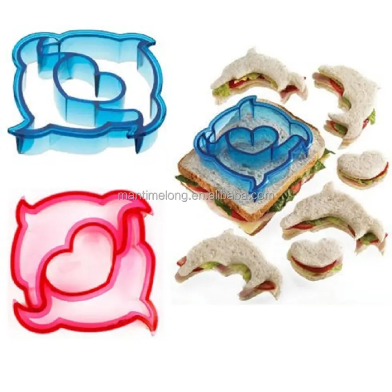 Kids DIY Lunch Sandwich Cutter Toast Cookies Mold Puzzle Shape Cake Plastic Bread Cutters Biscuit Food Mould Maker