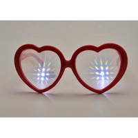 Lunettes en forme de cœur arc-en-ciel, feux d'artifice, avec effet de vibration en spirale