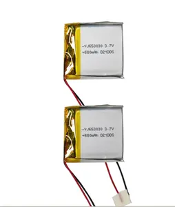 3.7 वोल्ट लाइपो बैटरी 680mAh 653030 लिथियम आयन रिचार्जेबल बैटरी कस्टम जीपीएस डिवाइस ली बहुलक बैटरी