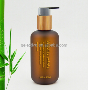 Bottiglia vuota della lozione di compressione dell'imballaggio dello spruzzo di plastica di riciclaggio dell'animale domestico glassato ambra 250ml - Product Image 2