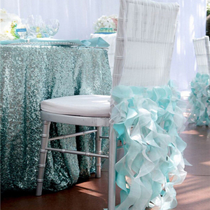 Cubierta de Organza para sillas, decoración personalizada para eventos de boda - Product Image 1