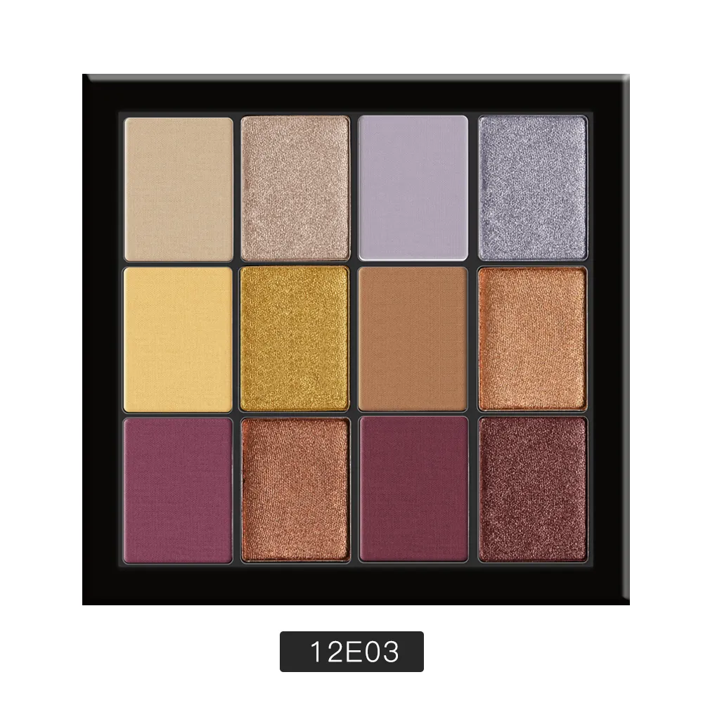 High Quality Beauty Glazed New 12 Colors Eye Shadow Makeup Pressed Glitter Eyeshadow Palette