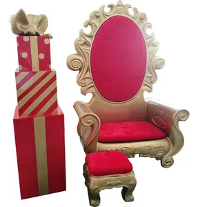 大型圣诞珍座装饰有涂漆玻璃纤维圣诞老人盒子，包装节日装饰用品