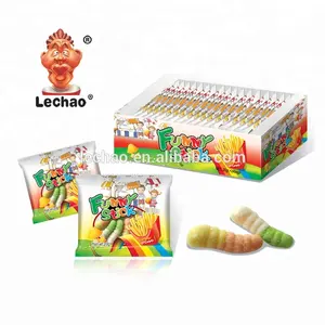 OEM Factory Sweet Worm Jelly Candy Animal Shaped Sour Gummy Candy Halal Candy toys