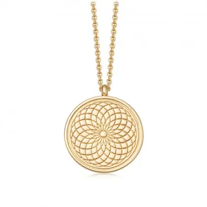 Charm Jewelry Gold Sun Necklace Stainless Steel Celestial Radial Locket Necklace女性のための