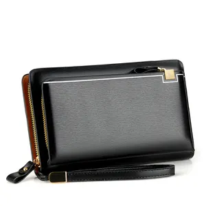 Dompet Portafogli Uomo Slim Raw Trifold European Pure Genuine Wallet Leather For Men