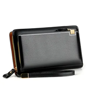 Porte-monnaie en cuir véritable pour hommes, compacte, Slim, brut, européen, solide, tripliable