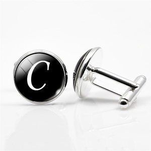A-Z Singolo Alfabeto <span class=keywords><strong>Gemelli</strong></span> Argento Colore Lettera Gemello per il Maschio Francese <span class=keywords><strong>Gemelli</strong></span> Camicia di Nozze di Alta Qualità di Fondo - Product Image 4