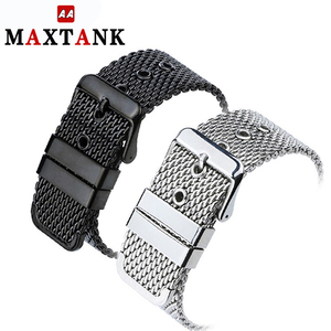 18 20 22 <span class=keywords><strong>24mm</strong></span> pin hebilla malla milanesa correa de reloj de acero inoxidable correa de reloj - Product Image 1