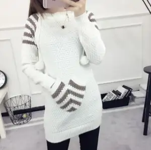 เกาหลีแฟชั่นแฟนซีออกแบบใหม่เสื้อถักผู้หญิงสบายๆล่าสุดสาว2018เสื้อกันหนาว