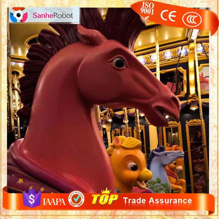 Parc d'attractions En Fiber De Verre musical monnayeur carrousel chevaux manèges vente