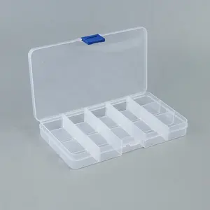 Caja de plástico duro con 15 compartimentos ajustables, caja de surtido, a precio de fábrica