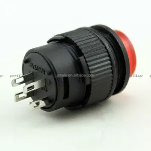 6mm 4Pin-En SPST R16-503 luz roja LED interruptor de botón de empuje 3A 250V AC