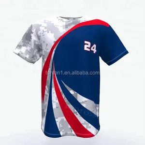 Baseball Tee Shirts Groothandel Custom Gesublimeerd Camouflage Baseball Jersey Uniformen