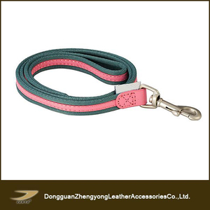 Kunden spezifische Mode beliebte hochwertige Nylon und Leder Nähte Hunde leine und Halsband - Product Image 5