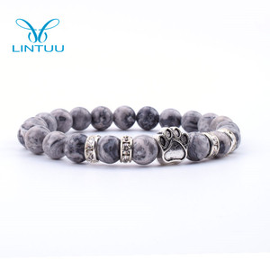 Unisex braccialetto di perline naturali in lega di <span class=keywords><strong>zampa</strong></span> di cane vendita di gioielli per feste matrimoni anniversari regali di agata in lega di zinco - Product Image 3