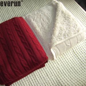 Ma thuật màu xanh lá cây 100 Acrylic 100 bông 100 len cáp đan ném chăn trở lại cừu Chăn len - Product Image 5