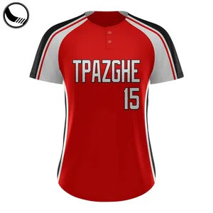 En vrac rouge et blanc pas cher maillots de baseball vierges