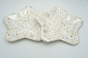 <span class=keywords><strong>Assiette</strong></span> en <span class=keywords><strong>carton</strong></span> blanc jetable de style américain en forme d'étoile, écologique, pour les fêtes - Product Image 4