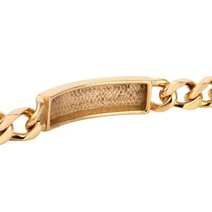 Oro del Cadena del encintado del acero inoxidable de la pulsera de identificación de vínculo cubana pulsera del motorista - Product Image 2