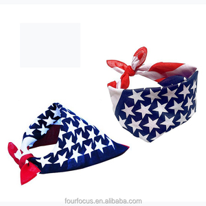 باندانا مرنة عالية الجودة بتصميم علم الولايات المتحدة الأمريكية باندانا صغيرة للحيوانات الأليفة ، أقواس مربعة للربيع ، بيع بالجملة ، الحد الأدنى للطلب - Product Image 3