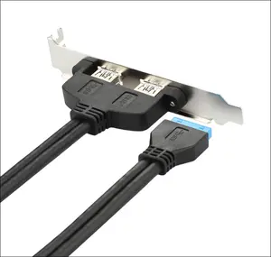 Manufactory CE ROHS Free Sample 2 Port USB 3.0 A Female Low Profile Slot Plate Adapter - USB 3.0 plate - USB 3.0 Bracket