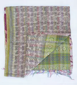 Die Amazon Clothing Vintage Seide Sari Kantha Schals/Stola/Schals