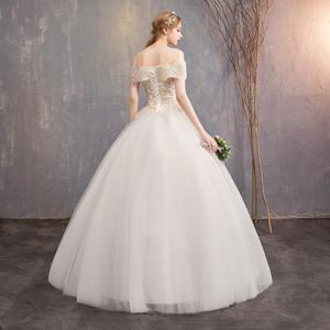 <span class=keywords><strong>Robe</strong></span> <span class=keywords><strong>de</strong></span> <span class=keywords><strong>mariée</strong></span> élégante à épaules dénudées <span class=keywords><strong>de</strong></span> style coréen, <span class=keywords><strong>couleur</strong></span> champagne, pour le printemps 2019 - Product Image 3