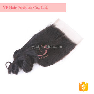 Gros cheveux Indiens lâche vague de dentelle fermeture pas cher dentelle fermeture avec 100% cheveux humains péruvienne cheveux dentelle fermeture - Product Image 3