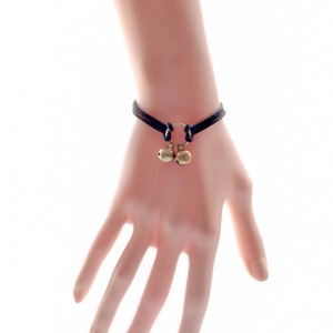 Festival artículos promocionales para 2016 simple doble campana de Navidad del encanto del brazalete de cuero pulsera de cuerda - Product Image 3