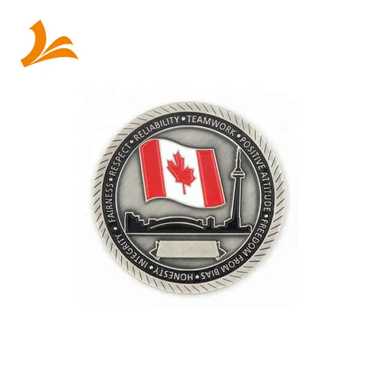 Nhà Máy Bán Buôn Giá Rẻ Canada Maple Leaf Kim Loại Cũ Challenge Coin Cho Toronto Văn Phòng