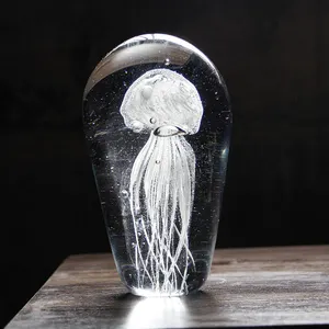 jellyfish crystal 3D laser engraving craft crystal ball gift engraved logo events present personalized gift led laser logo