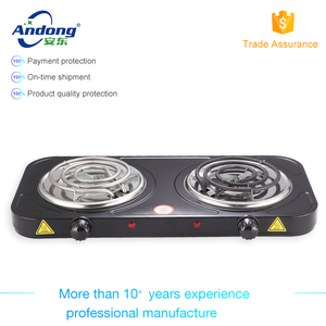 Placa <span class=keywords><strong>Calefactora</strong></span> Doble Portátil Andong de 2000w, Placa Eléctrica Doble con Dos Bobinas de Calentamiento, Cocina de Mesa - Product Image 2