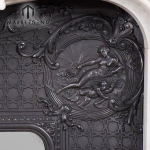 Decorative White Carrara Marble <strong>Wall</strong> <strong>Fireplace</strong> Surround - Product Image 4