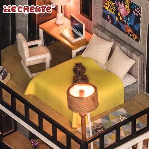 IIECREATE Kit de construction de <span class=keywords><strong>maison</strong></span> miniature <span class=keywords><strong>en</strong></span> bois avec éclairage LED, accessoires 3D, modèle de construction pour enfants, kit de meubles <span class=keywords><strong>en</strong></span> bois, modèle de <span class=keywords><strong>maison</strong></span> <span class=keywords><strong>en</strong></span> <span class=keywords><strong>carton</strong></span> - Product Image 6