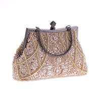 Petite pochette de soirée classique de luxe pour femme en polyester, portable, avec décoration de perles, tendance pour le printemps, l'été et l'hiver