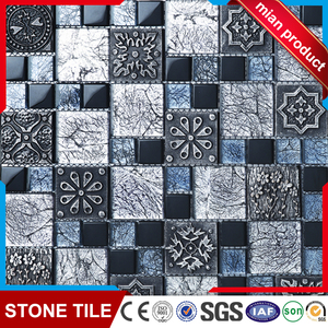 Gạch Khảm Kiểu La Mã Bằng Nhựa Lá Vàng Và Thủy Tinh Điện - Product Image 2