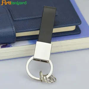 Designer Pu Leather Keyring Leather Car Key Holder Blank Sublimation Keychain Customize