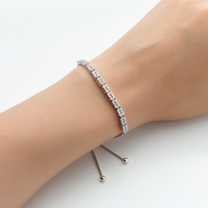 Echsio AAA Zirconia cúbica Bling claro pulsera de señora de la Oficina de las mujeres tamaño ajustable de moda buen fecha regalo SL092 - Product Image 2