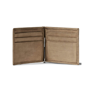 <span class=keywords><strong>Portefeuille</strong></span> de blocage RFID à deux volets en cuir <span class=keywords><strong>gravé</strong></span> minimaliste mince pour hommes avec pince à billets - Product Image 6