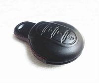 Housse de clé 4D à réglage thermique pour Mini Cooper S SD ONE D R50 R53 R55 R56 Etui en cuir noir avec fermeture suspendue