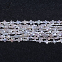 A Natural White Cultured Irregular Cross Shape Freshwater Pearls Baroque Pearls