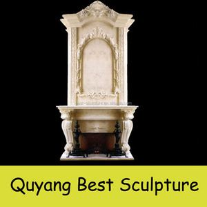 <span class=keywords><strong>Grande</strong></span> Doppio di Marmo <span class=keywords><strong>Camino</strong></span> Elettrico con Statue di Leone - Product Image 3